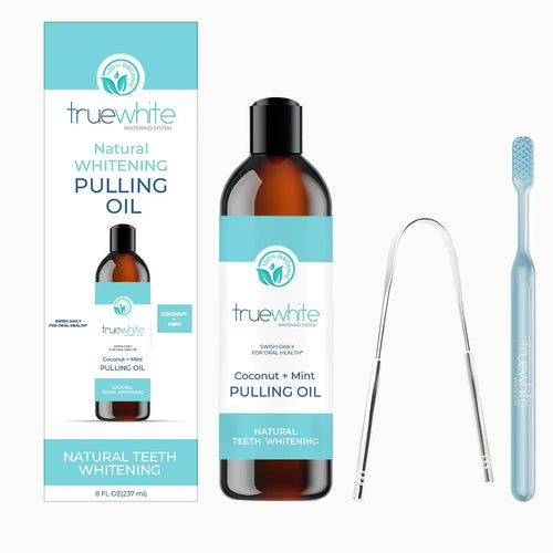 truewhite Coconut Mint Oil Pulling Kit with Coconut & Peppermint Oils